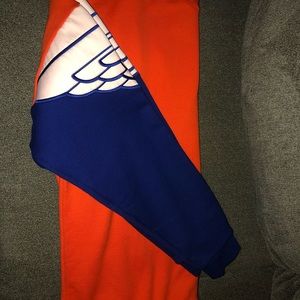 Orange and blue sweater